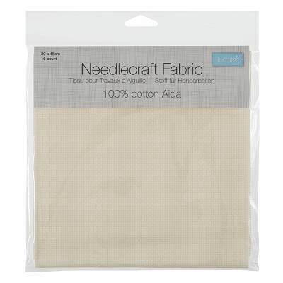 A16\CRM - Needlecraft Fabric: Aida: 16 Count: 30 x 45cm: Cream
