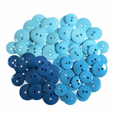 Craft Buttons: Waterfall: Code H: Blue: Pack of 72 - B6400.15 - RRP 5.99 - OUR PRICE ONLY 2.99