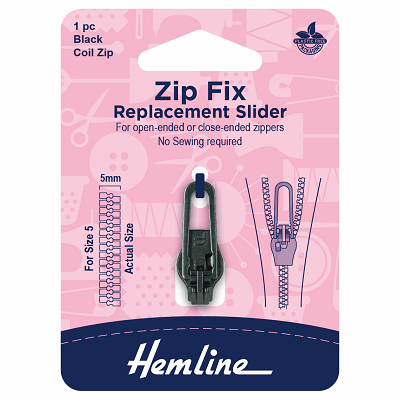 H167.03.BK -  Zip Fix: For Coil: Size 5: Black