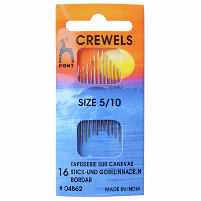 PO4862 Hand Sewing Needles: Crewels: Gold Eye: Size 5-10