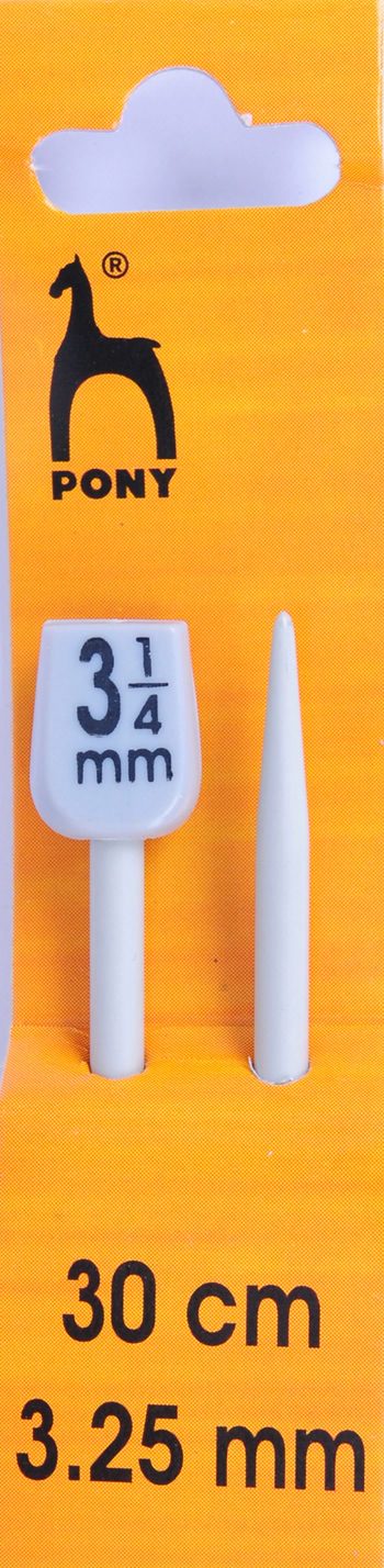 P32606 Pair of 30cm x 3.25mm Pony Knitting Pins