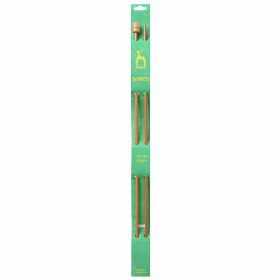 P66809 - 33cm x 4mm Pony Natural Bamboo Knitting Pin