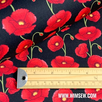 100% QPA Cotton Poplin 01cp0460 Black Poppy 