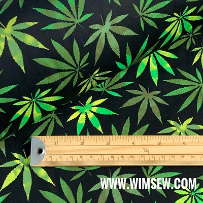 100% Cotton Poplin - Happy Leaves - 01cp0788black - 1m 