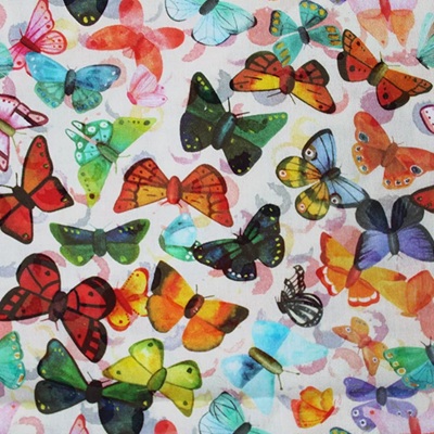 100% Printed Cotton  - EM27-8000 - Butterfly Ballet Cotton