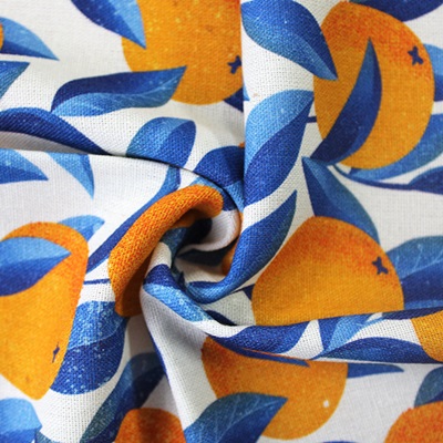 30% Linen, 70% Rayon - EM27-1062 Blue - Viney Orange Linen Mix