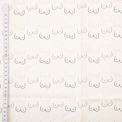 100% Cotton Print Boobies em27-1289MPA Cream