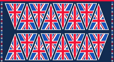 Union Jack Cotton Bunting - 60cm Panel - IN STOCK