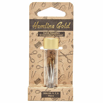 Hand Sewing Needles: Premium: Embroidery: Sizes 3-9: 10 Pieces - 280G.39.HG