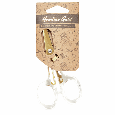 Scissors: Embroidery: Acrylic Handle: 12.5cm/5in: Brushed Gold - 397.HG