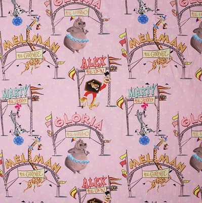 100% Printed Cotton  - EM27-40021 - Madagascar Circus Licensed Cotton
