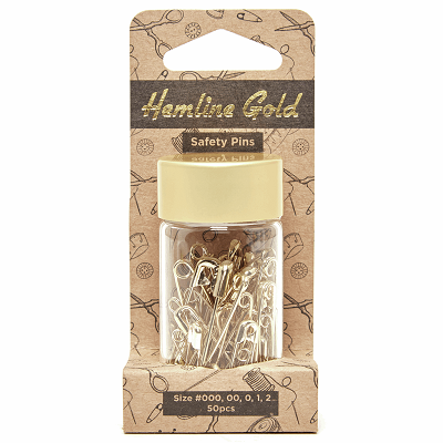 Assorted Size Safety Pins - 50 Pieces: Gold - 415.99.GD.HG