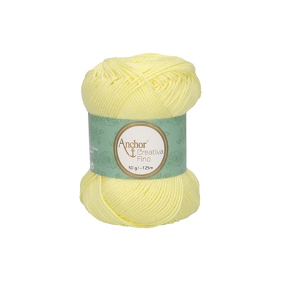 Crochet/Knitting Yarn: Creativa Fino: 4 Ply 50g - 0100 y