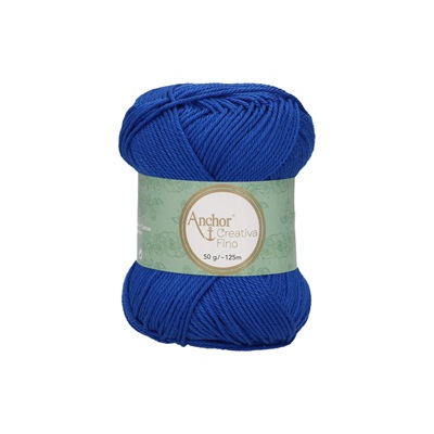 Crochet/Knitting Yarn: Creativa Fino: 4 Ply 50g - 0201 blu