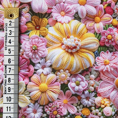100% Cotton Print em275634 Little Johnny Floral 3D Cotton