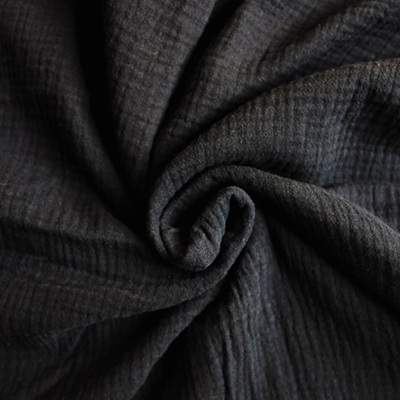 Cotton Double Gauze - EM276651c - Black