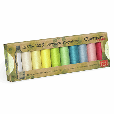 Gutermann Thread Set: Sew-All: Recycled (rPET): 10 x 100m: Assorted - 731138\2