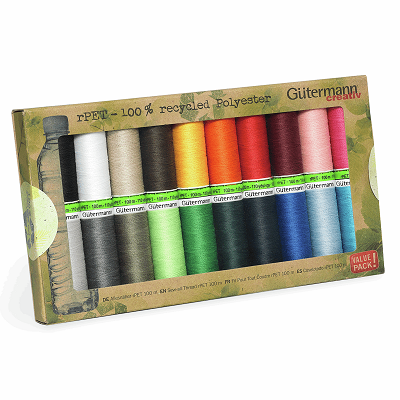 Gutermann Thread Set: Sew-All: Recycled (rPET): 20 x 100m: Assorted - 731139\1