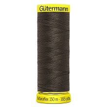 Maraflex Stretch Thread (Yellow Reel): 150m - 777000/696 Chocolate Brown