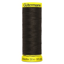 Maraflex Stretch Thread (Yellow Reel): 150m - 777000/697 Dark Brown