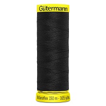 Maraflex Stretch Thread (Yellow Reel): 150m - 777000/000 Black