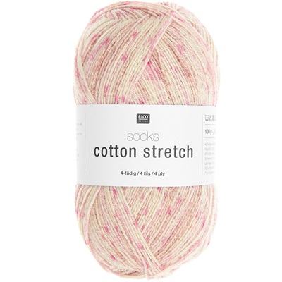 Rico Cotton Stretch Sock Yarn 100g -002-Pinky