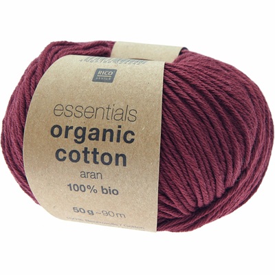 Rico Essentials Organic Cotton Aran 50g - Wine Red 029