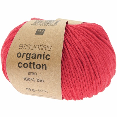 Rico Essentials Organic Cotton Aran 50g - Strawberry 028