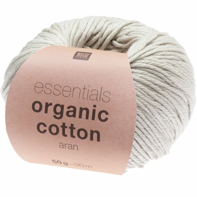 Rico Essentials Organic Cotton Aran 50g - Silver 018