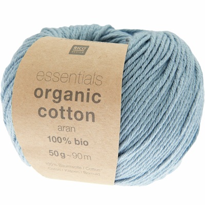 Rico Essentials Organic Cotton Aran 50g - Blue 012