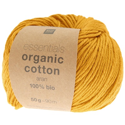 Rico Essentials Organic Cotton Aran 50g - Mustard 004