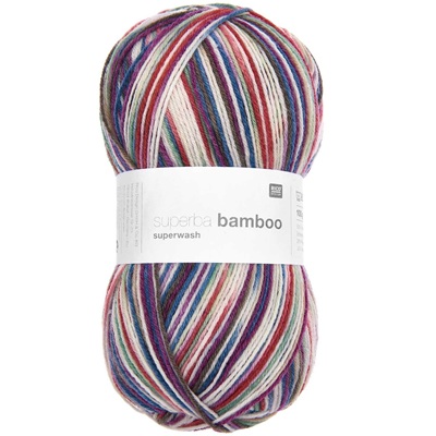 Rico Superba Bamboo Superwash Sock Yarn 100g - 040-Red-Mint
