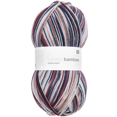 Rico Superba Bamboo Superwash Sock Yarn 100g - 041-Teal-Red