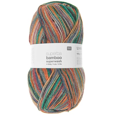 Rico Superba Bamboo Superwash Sock Yarn 100g - 044-Fire