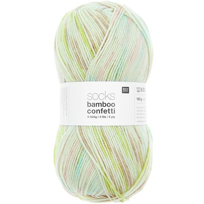 Rico Superba Bamboo Superwash Sock Yarn 100g - 051-Confetti-Fresh