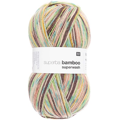 Rico Superba Bamboo Superwash Sock Yarn 100g - 032-Brown-Mix
