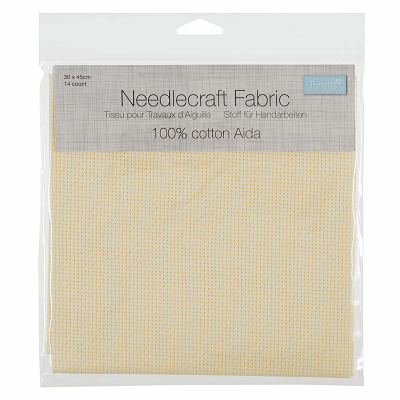 A14\CRM - Needlecraft Fabric: Aida: 14 Count: 30 x 45cm: Cream