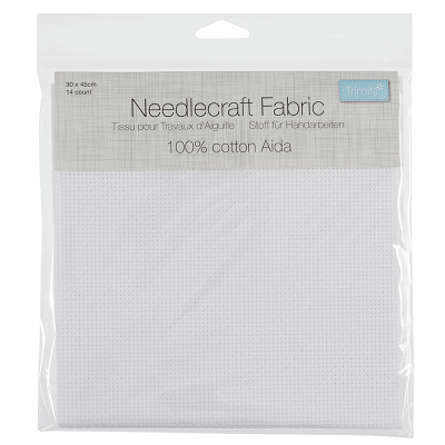 A14\WHT - Needlecraft Fabric: Aida: 14 Count: 30 x 45cm: White