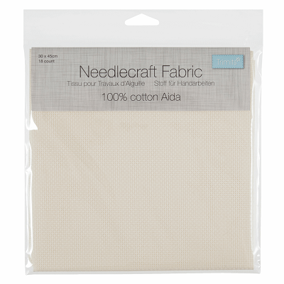 A18\CRM - Needlecraft Fabric: Aida: 18 Count: 30 x 45cm: Cream