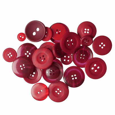 Bag of Craft Buttons: Assorted Red: 50g - B6210\12 - RRP £1.50 - OUR PRICE ONLY 75p
