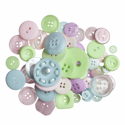 Bag of Craft Buttons: Assorted Pastels: 50g - B6210\53 - RRP £1.50 - OUR PRICE ONLY 75p