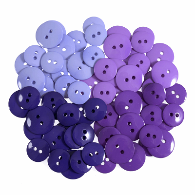 Craft Buttons: Waterfall: Code H: Purple: Pack of 72 - B6400.11 - RRP £5.99 - OUR PRICE ONLY £2.99
