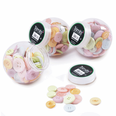 Jar of Craft Buttons: Pastels - BP001 - RRP £5.99 - OUR PRICE ONLY £2.99