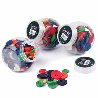 Jar of Craft Buttons: Primaries - BP003 - RRP £5.99 - OUR PRICE ONLY £2.99