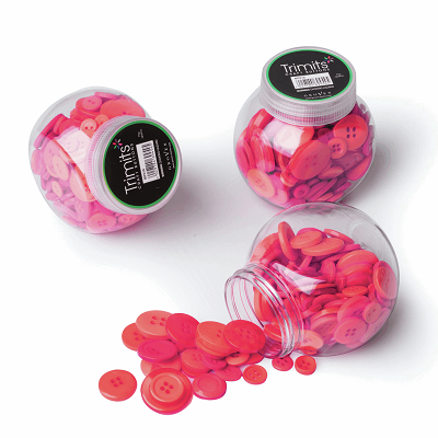 Jar of Craft Buttons: Assorted Red - BP008 - RRP £5.99 - OUR PRICE ONLY £2.99