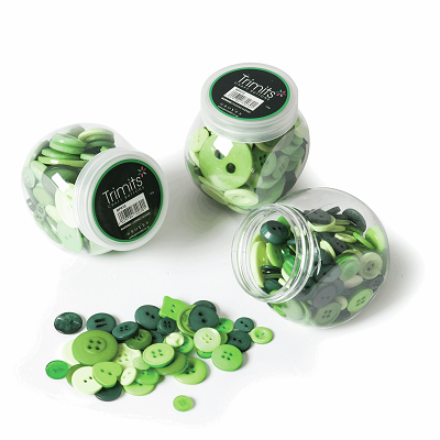 Jar of Craft Buttons: Assorted Green - BP010 - RRP £5.99 - OUR PRICE ONLY £2.99