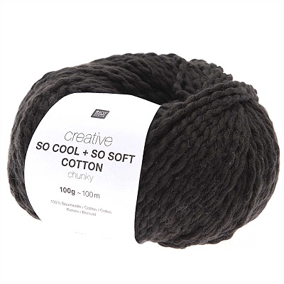 Rico So Cool So Soft 100g Cotton Chunky - Black