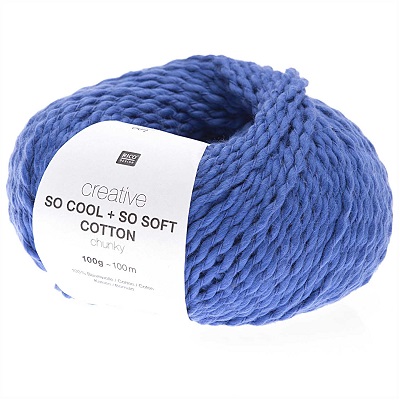 Rico So Cool So Soft 100g Cotton Chunky - Blue