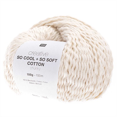 Rico So Cool So Soft 100g Cotton Chunky - Cream 007