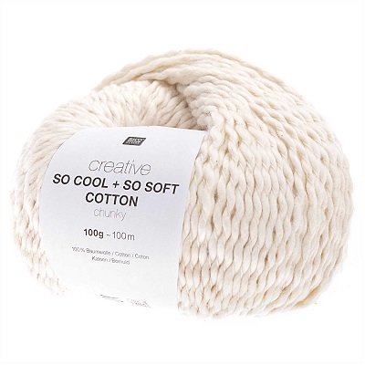 Rico So Cool So Soft 100g Cotton Chunky - Cream